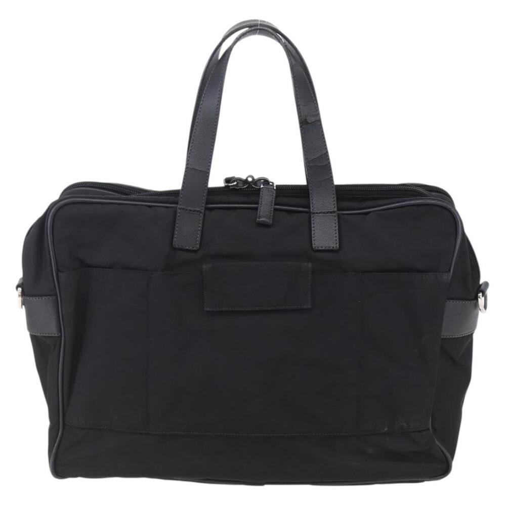 PRADA Business Bag Nylon Black Silver Auth ka390 - Picture 2 of 16